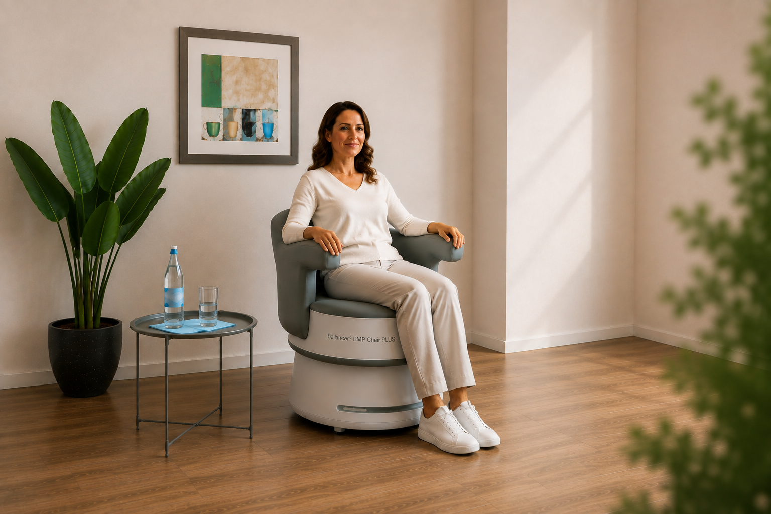 Beckenbodentraining mit dem EMP Chair Plus